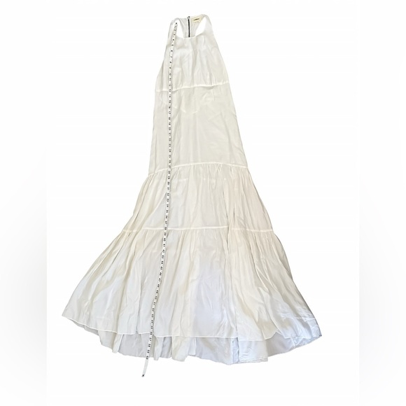 L’AGENCE White Halter Maxi Dress Size 4 | Cupro Cotton Blend | Elegant Racerback - Picture 8 of 8